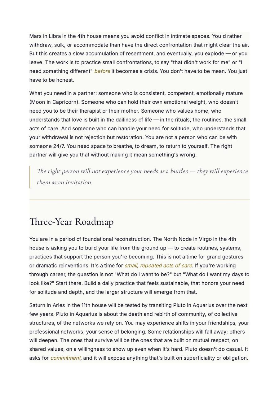 Sample Soul Blueprint page — Three-Year Roadmap